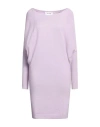 Blugirl Blumarine Woman Mini Dress Lilac Size M Wool, Polyamide, Viscose, Cashmere In Purple