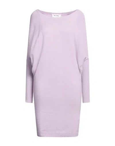 Blugirl Blumarine Woman Mini Dress Lilac Size M Wool, Polyamide, Viscose, Cashmere In Purple