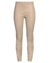Blugirl Blumarine Woman Pants Sand Size 8 Lambskin In Beige