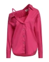 Blugirl Woman Shirt Magenta Size 6 Cotton, Polyamide, Elastane In Magenta