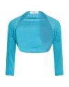 Blugirl Blumarine Woman Shrug Azure Size 4 Cotton In Blue