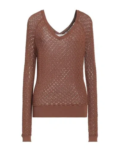 Blugirl Blumarine Woman Sweater Brown Size L Viscose, Polyamide