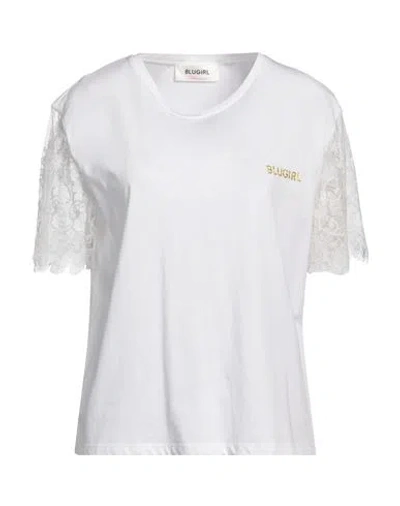 Blugirl Blumarine Woman T-shirt White Size 8 Cotton, Polyamide