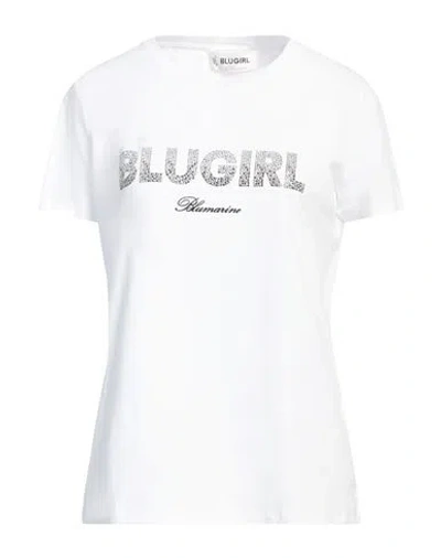 Blugirl Woman T-shirt White Size L Cotton, Elastane