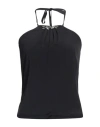 Blugirl Woman Top Black Size 6 Acetate, Silk