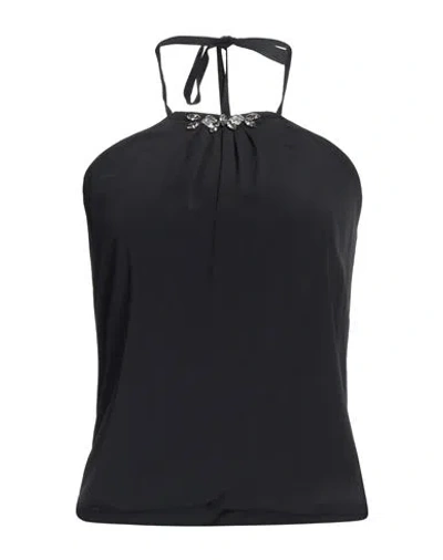 Blugirl Blumarine Blugirl Woman Top Black Size 6 Acetate, Silk