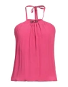 Blugirl Woman Top Magenta Size 8 Acetate, Silk In Magenta