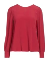 Blugirl Woman Top Red Size 6 Acetate, Silk