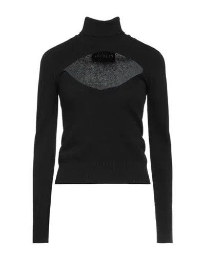 Blugirl Blumarine Woman Turtleneck Black Size M Wool, Polyamide, Viscose, Cashmere