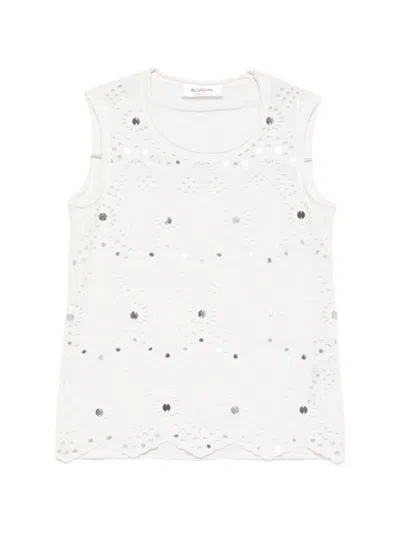 Blugirl Broderie-anglaise Sequin-embellishment Top In Multi