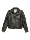 Blugirl Brown Calfskin Jacket In Brown
