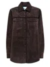 Blugirl Brown Suede-like Jacket With Whipstitch Detailing In Brown