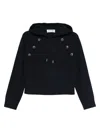 Blugirl Button-embellished Hoodie In Brown