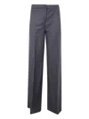 Blugirl Wide Leg Wool Palazzo Trousers In Blue