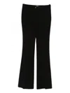 Blugirl Fitted Black Trousers With Flared Hem In Black