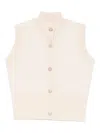 Blugirl Buttoned Sleeveless Cardigan In Neutral