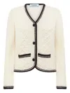 Blugirl Cable-knit Trimmed Cardigan In White