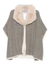 Blugirl Cape-style Cream Giacconi Coat In Gray