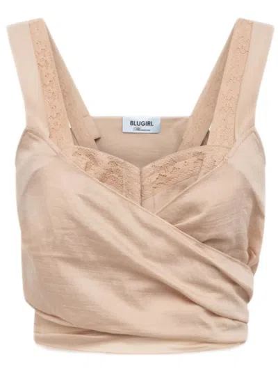 Blugirl Chic Mini Top For Women In Beige