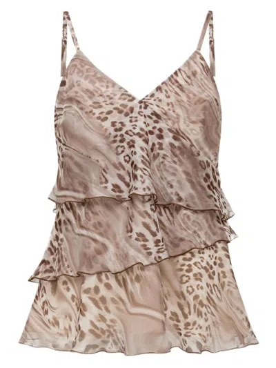 Blugirl Chiffon Top In Brown