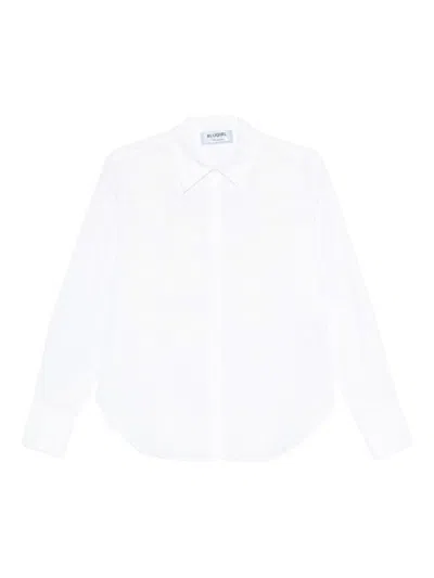 Blugirl Classic Button-down Shirt With Delicate Floral Embroidery In White
