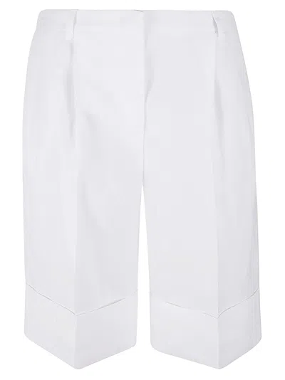 Blugirl Classic Plain Trouser Shorts In Gesso