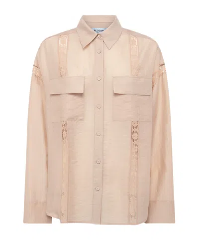 Blugirl Collared Long-sleeved Shirt In Brown