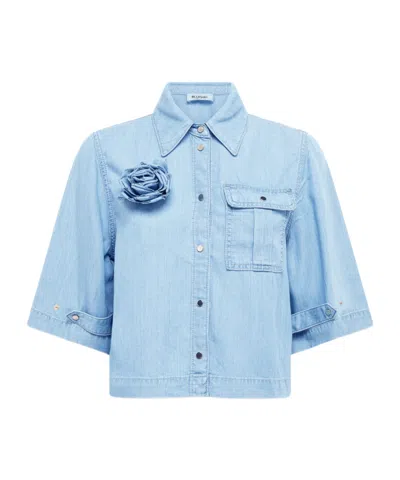 Blugirl Collared Short-sleeved Shirt In Blue