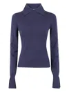 Blugirl Mix Viscose Shirt Neck Sweater In Multi