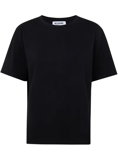 Blugirl Cotton W/necklace Regular T-shirt In Black  