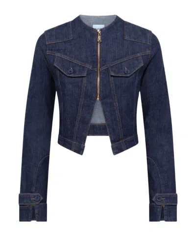 Blugirl Crew Neck Long-sleeved Casual Jacket In Blue