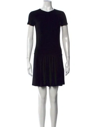 Pre-owned Blugirl Crew Neck Mini Dress In Black