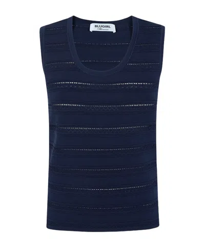 Blugirl Crew Neck Vest In Blue