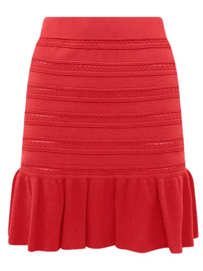 Blugirl Crochet Skirt In Red