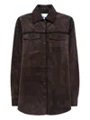 Blugirl Brown Suede-like Jacket With Whipstitch Detailing In Brown