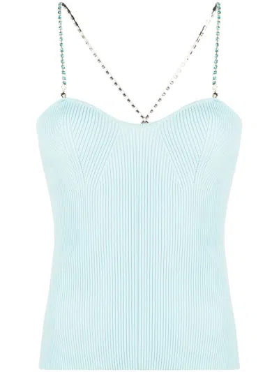 Blugirl Crystal-embellished Strap Knit Top In Metallic