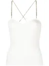 Blugirl Crystal-embellished Strap Knit Top In Weiss