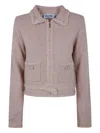 Blugirl Crystal-embellished Tweed Cardigan In Pink