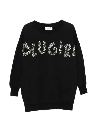 Blugirl Crystal-embellishment Mini Dress In Black