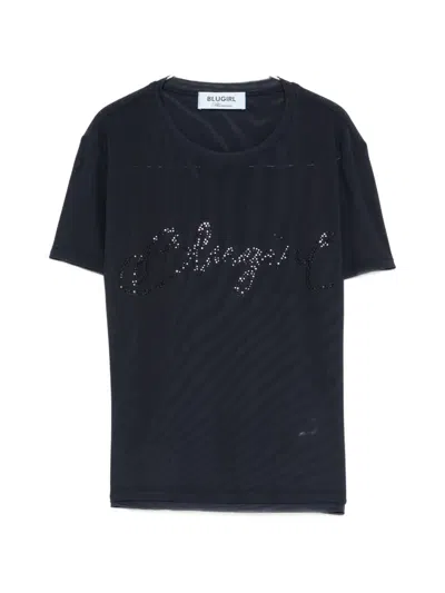 Blugirl Crystal-embellishment T-shirt In Black