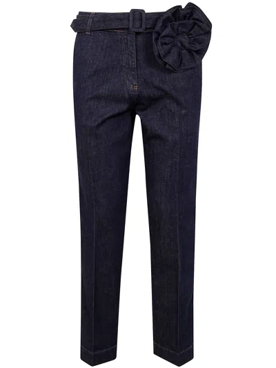 Blugirl Denim Jeans Straight Leg W/brooch In Blue