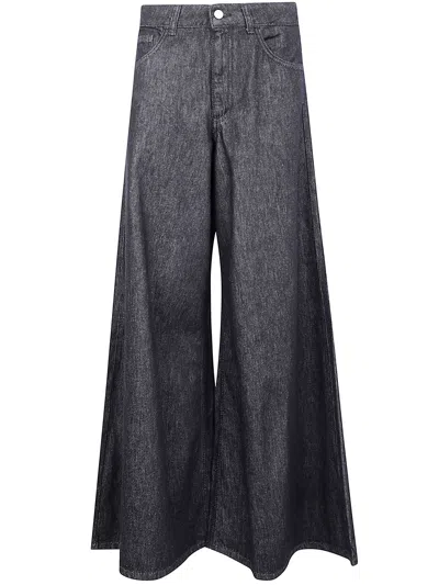 Blugirl Denim Wide Leg Jeans In Gray