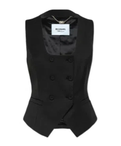 Blugirl Double-breasted Vest In Black