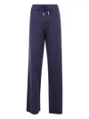 Blugirl Mix Viscose Long Knit Trousers In Blue