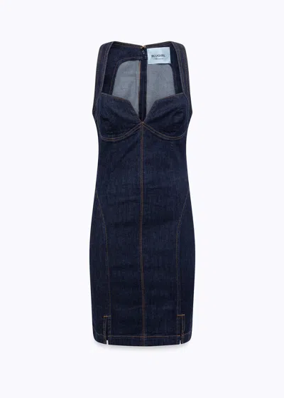 Blugirl Dress Dress Ra6072-d4992 In Denim Blue Dark Wash (77951)