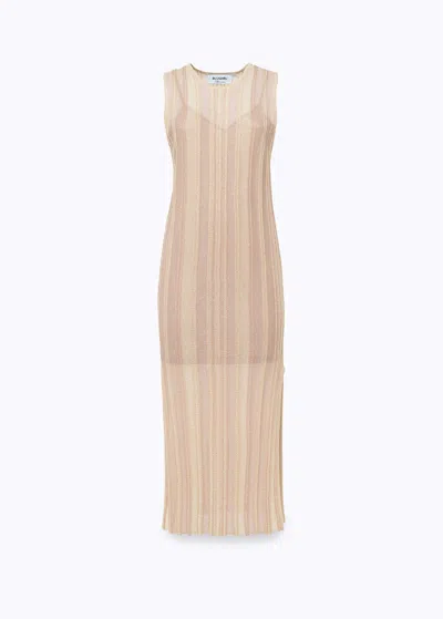 Blugirl Dress Dress Ra6124-ma16s In Gold Pink Lux (c3988)