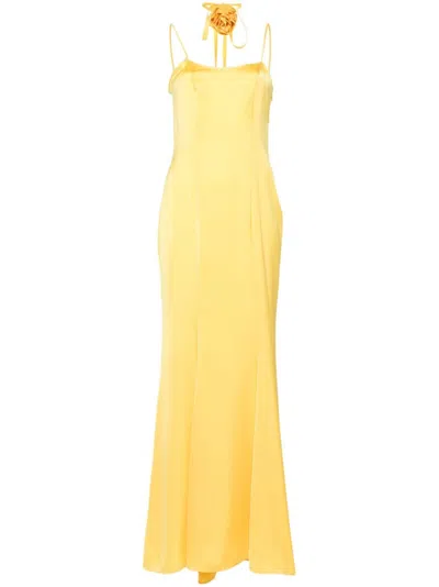 Blugirl Dress With Logo In Yellow