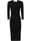 Blugirl Fitted Midi Dress With Deep V-neckline In Black