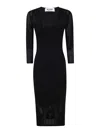 Blugirl Fitted Midi Dress With Deep V-neckline In Black