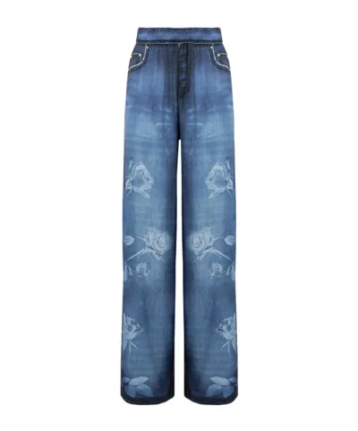 Blugirl Elastic Waist Trousers In Blue